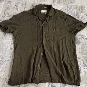 Men's Olive Green Casual Shirt with Back Design